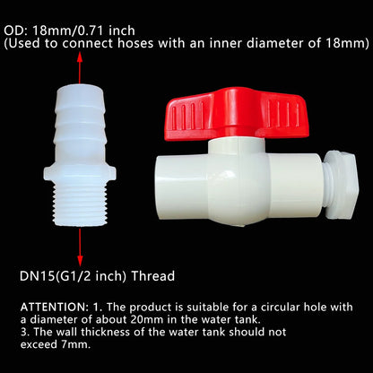 DN15 Water Tank Drain Valve with Hose Connector