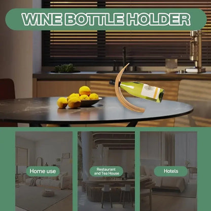 Floating Wooden Wine Bottle Display Stand