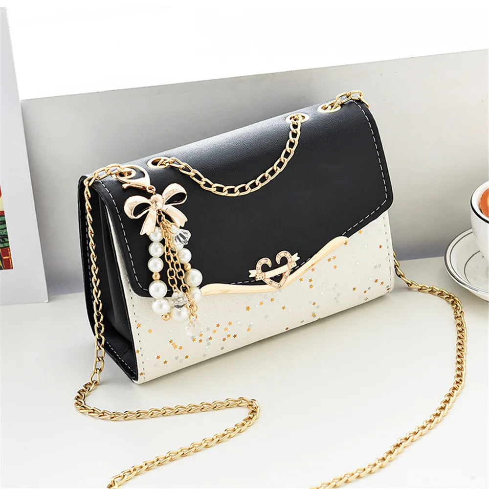 Elegant PU Leather Tassel Crossbody Messenger Bag
