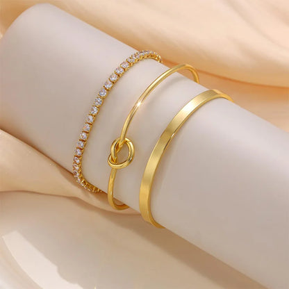 Gold Plated Stainless Steel Bracelet Set