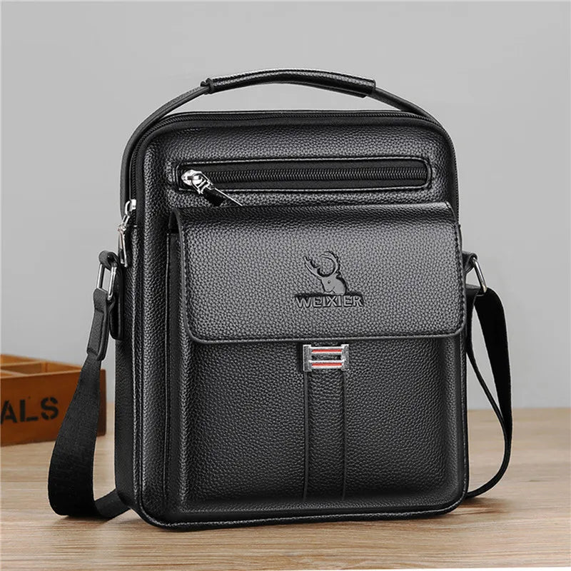 Men's Genuine Leather Crossbody Shoulder Bag