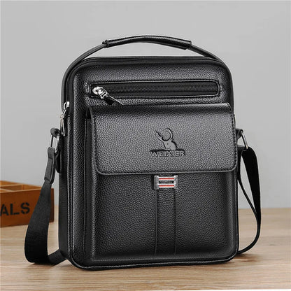 Men's Genuine Leather Crossbody Shoulder Bag