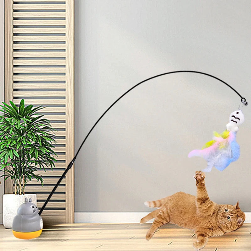 Interactive Feather Cat Wand Toy