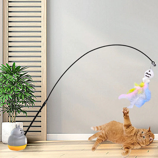 Interactive Feather Cat Wand Toy