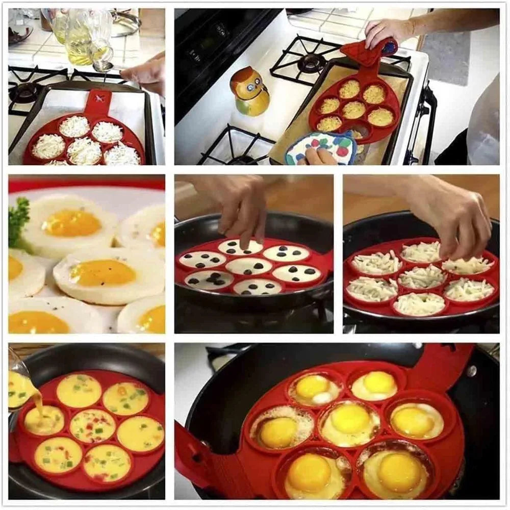 7 Hole Silicone Egg Pancake Mold
