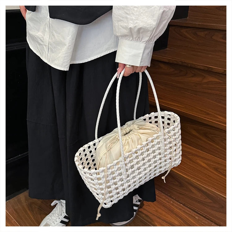 Handwoven Straw Tote Shoulder Bag