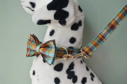 Personalized Plaid Dog Collar, Harness & Leash Set