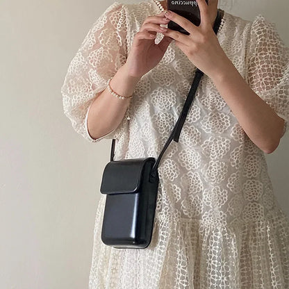 Mini PU Leather Flap Crossbody Phone Bag