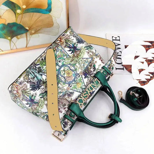 Jungle Print Large Capacity Crossbody Handbag
