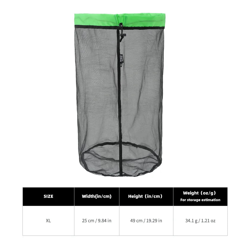 Ultralight Mesh Drawstring Stuff Sack Set