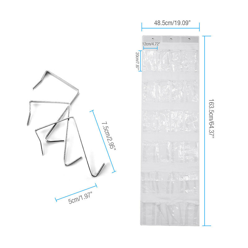 Wall-Mounted Shoe Organizer with 24 Pockets