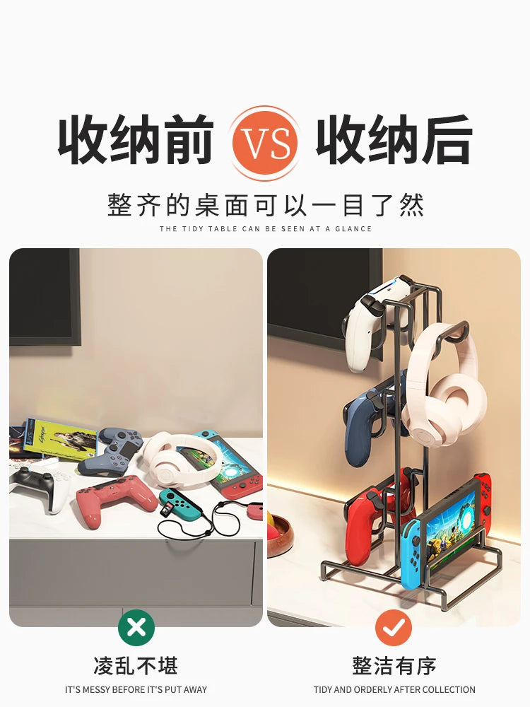 Metal Headphone Stand & Controller Holder for Desk