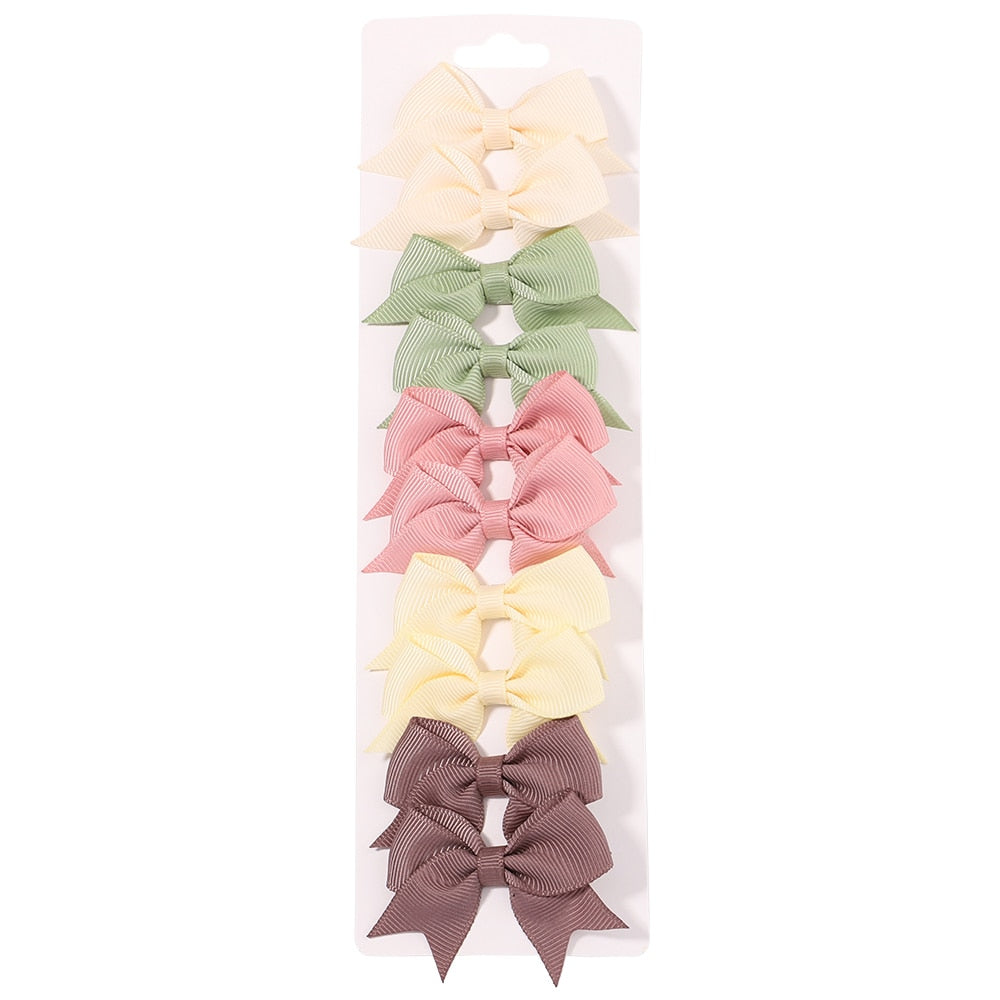 10Pcs/Set  Ribbon Bowknot Hair Clips