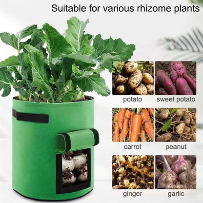 Reusable Felt Potato Grow Bag with Harvest Window
