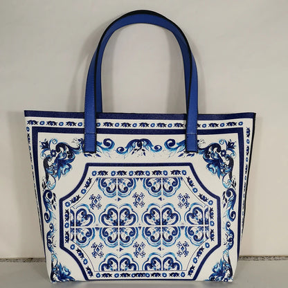 Italian-Inspired Printed PU Leather Tote Bag