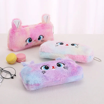 Gradient Kitten Plush Pencil Case