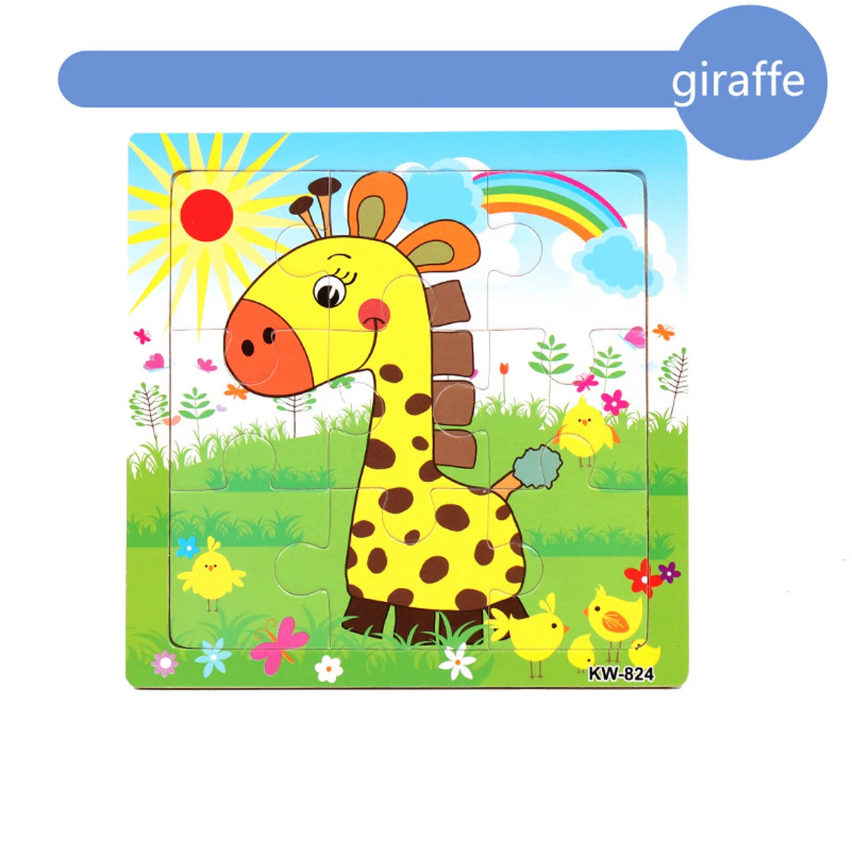 Wooden Animal Puzzle Set for Kids – 4 or 6 Pieces