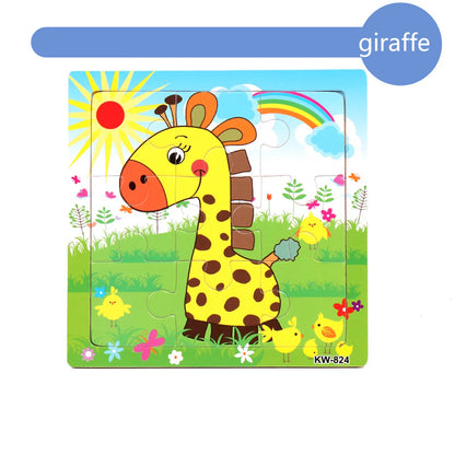 Wooden Animal Puzzle Set for Kids – 4 or 6 Pieces