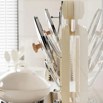 Wall-Mounted Pot Lid Organizer Rack
