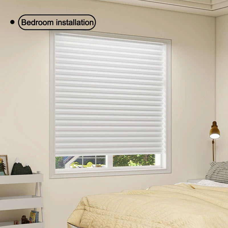 No-Drill Pleated Blackout Window Blind