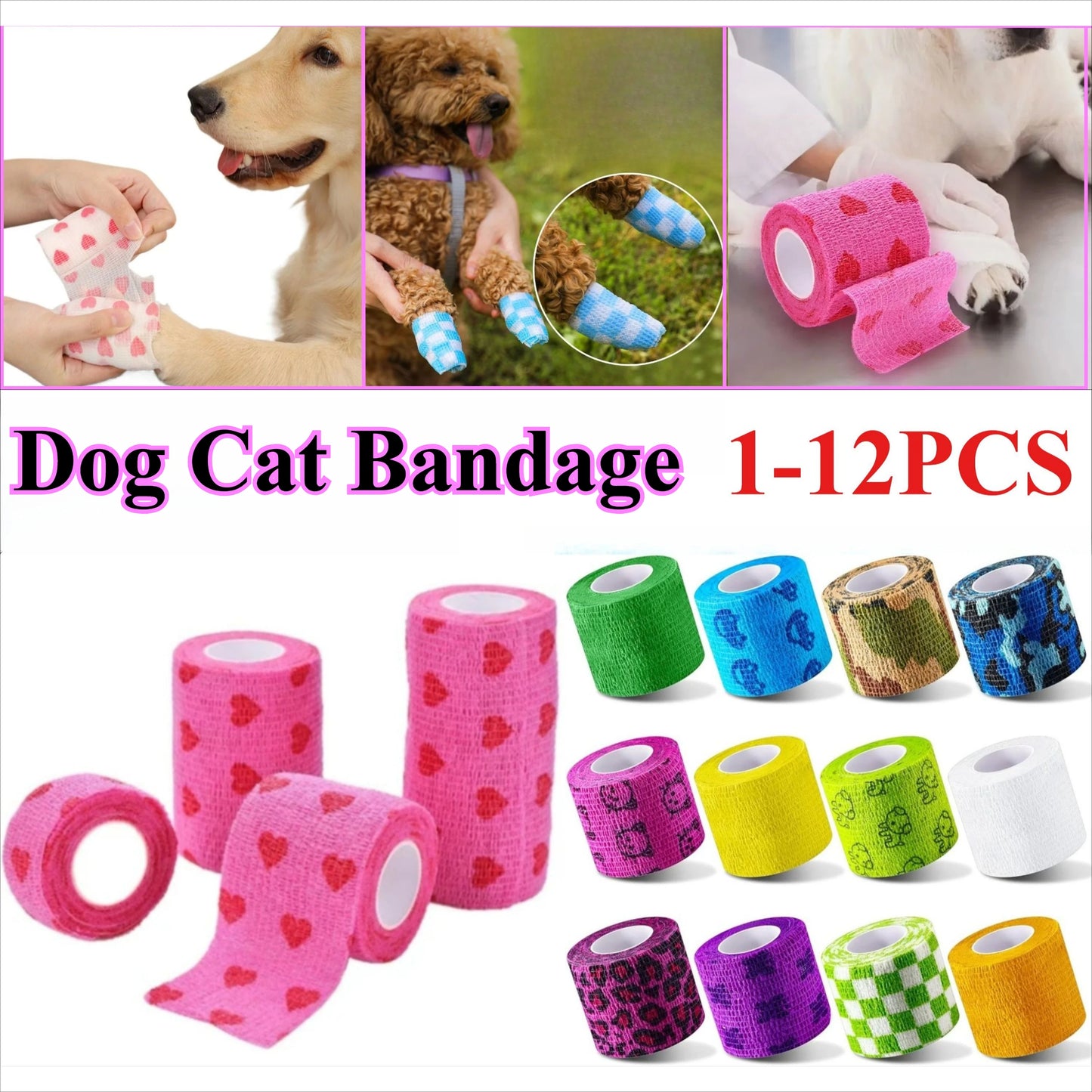 Self-Adhesive Pet Elastic Bandage Wrap