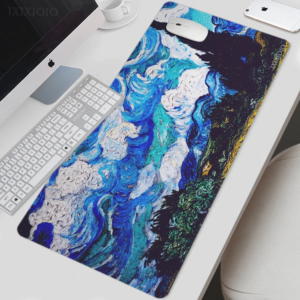 Large Non-Slip Mouse Pad with Van Gogh Inspired Artwork