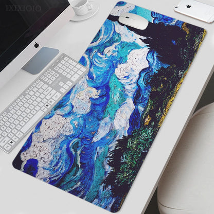Large Non-Slip Mouse Pad with Van Gogh Inspired Artwork