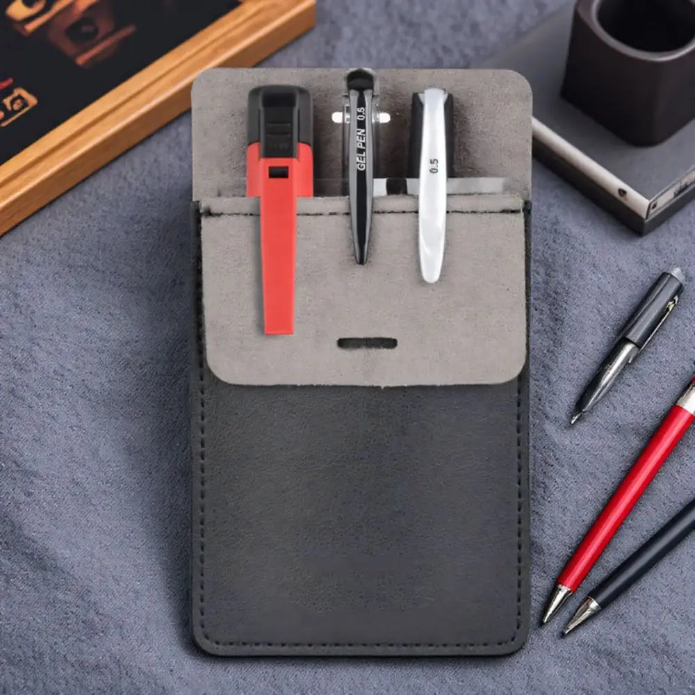 PU Leather Pen Pouch with Pocket Organiser