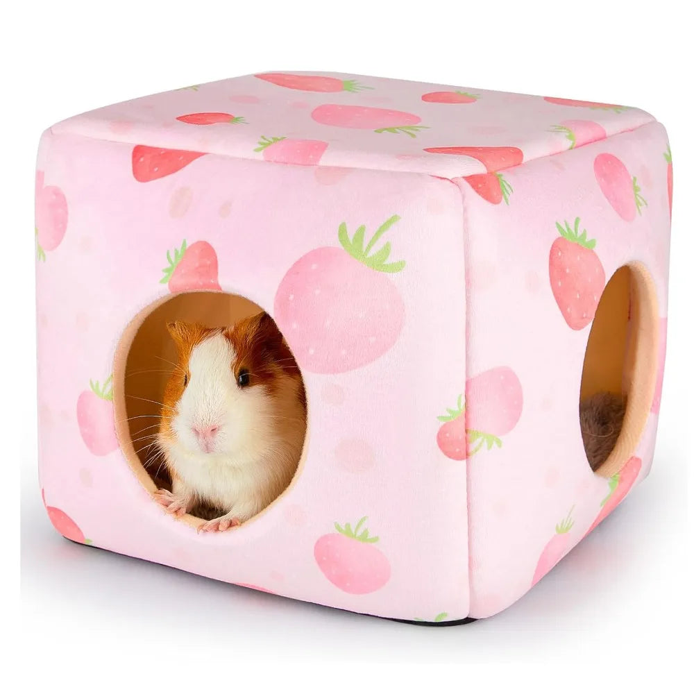 Cozy Washable Guinea Pig Hideout with Cushion for Small Pets