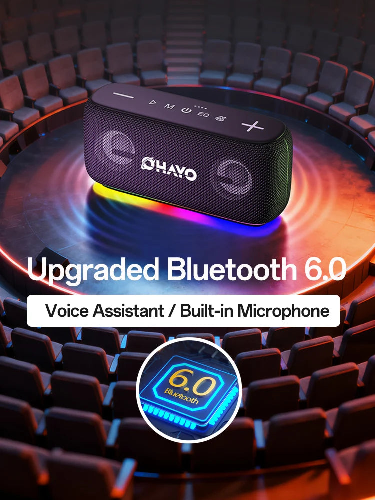 60W Wireless Speaker with RGB Lights & Waterproof Design