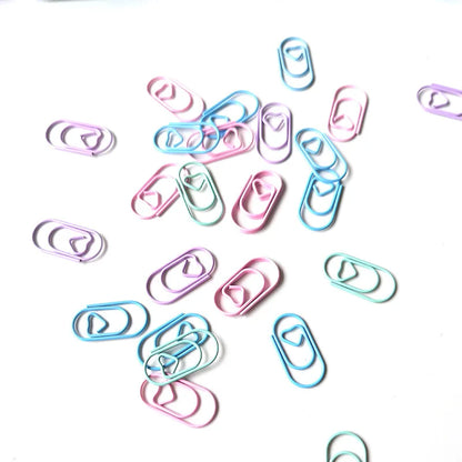Macaron Heart Paper Clips Set
