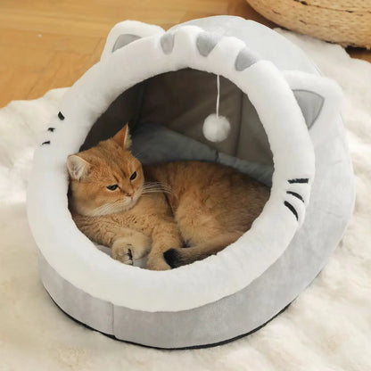 Cosy Plush Cat Cave Bed