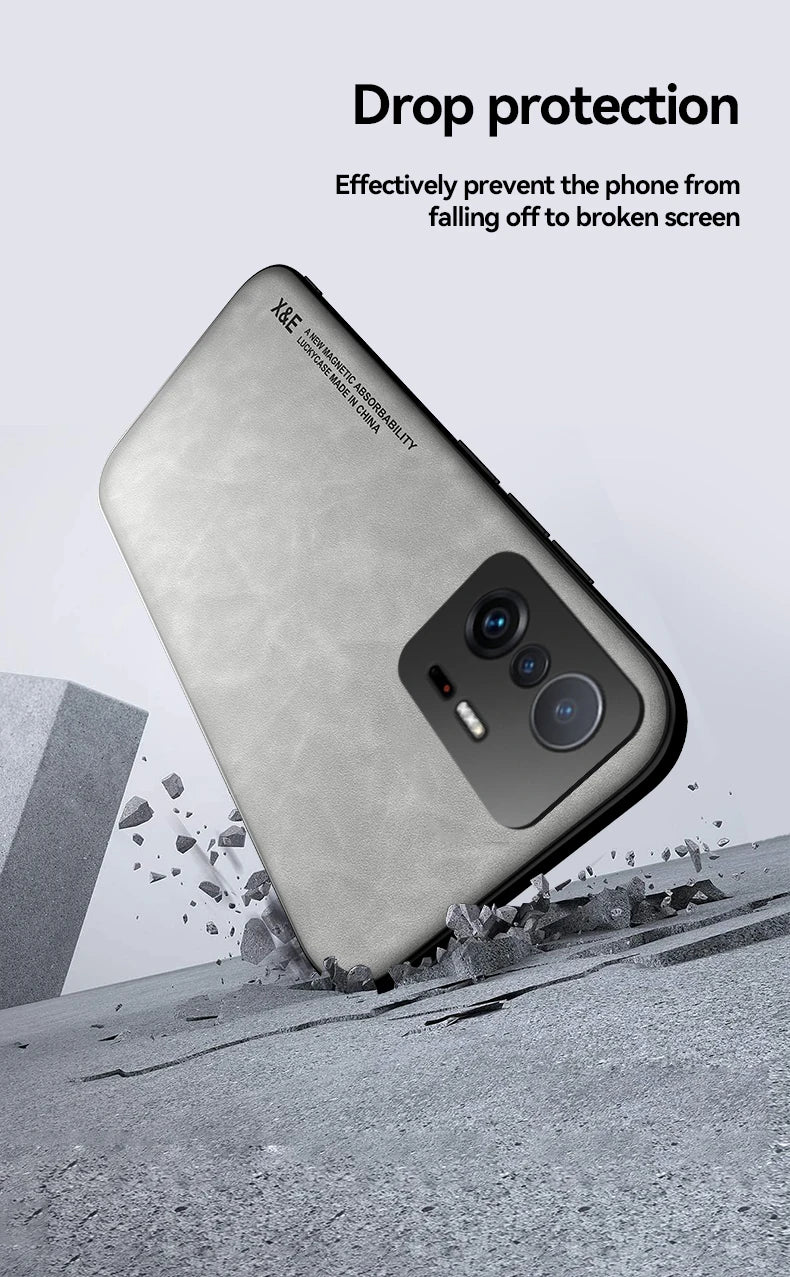 Magnetic PU Leather Case for Xiaomi Phones