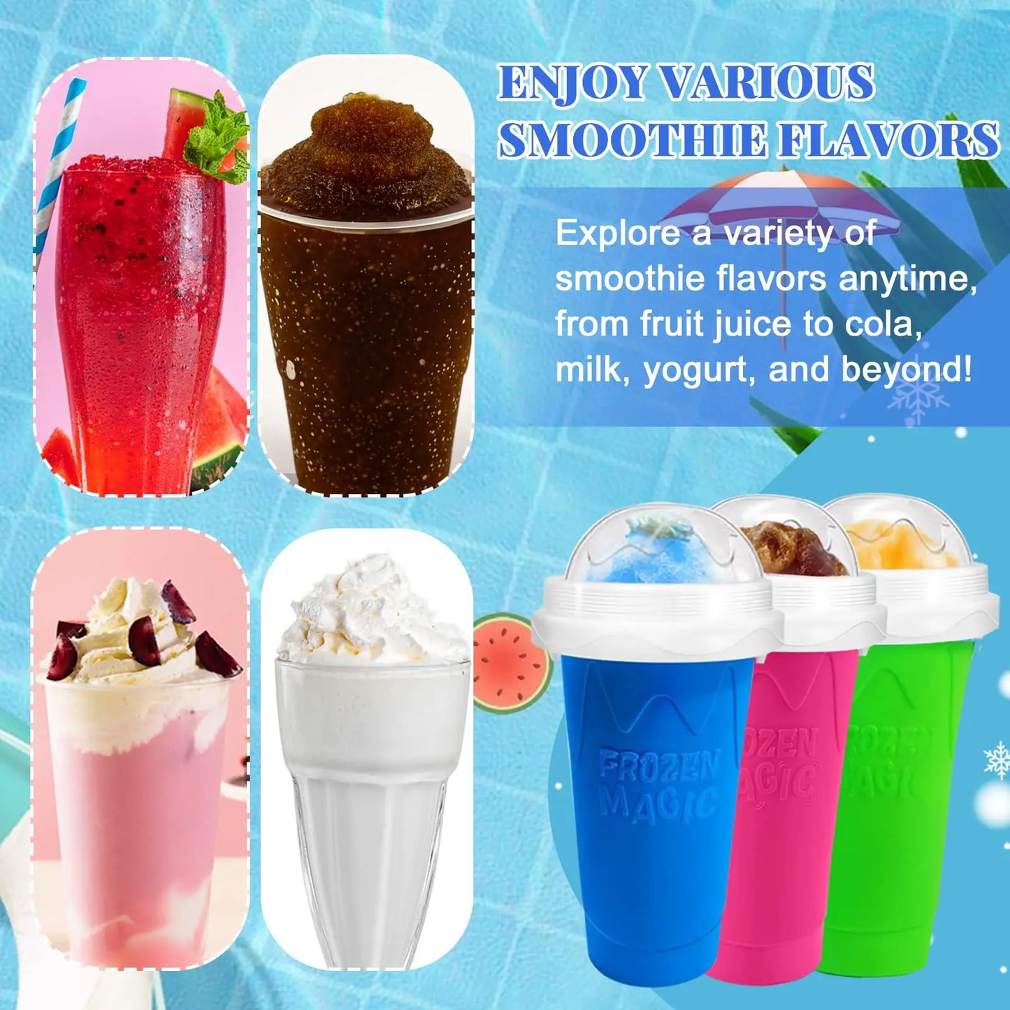 DIY Magic Slushie Maker Cup with Lid & Straw