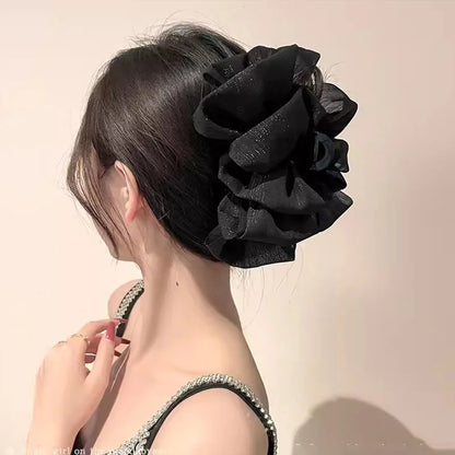 Three Layer Chiffon Bow Hair Claw Clip