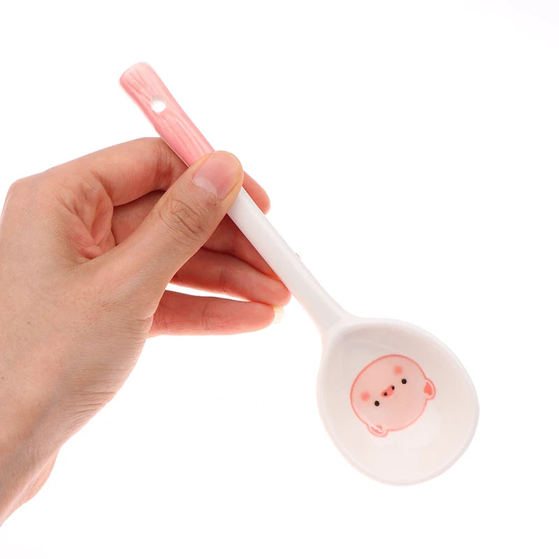 Pig Ceramic Soup Spoon
