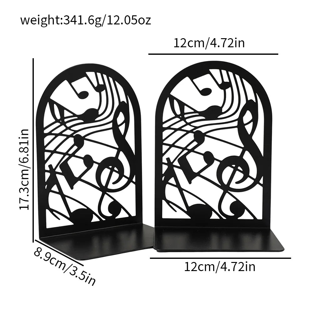 Metal Book Ends – Heavy Duty Non-Skid Book Supports for Shelves