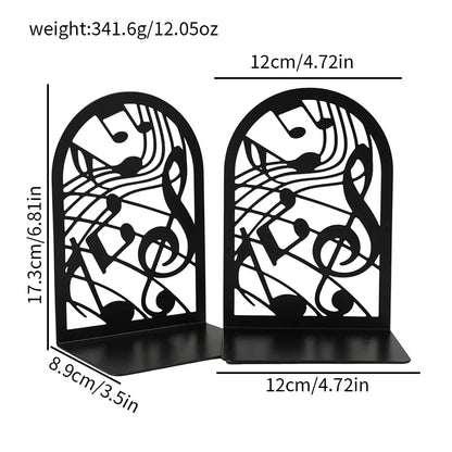 Metal Book Ends – Heavy Duty Non-Skid Book Supports for Shelves