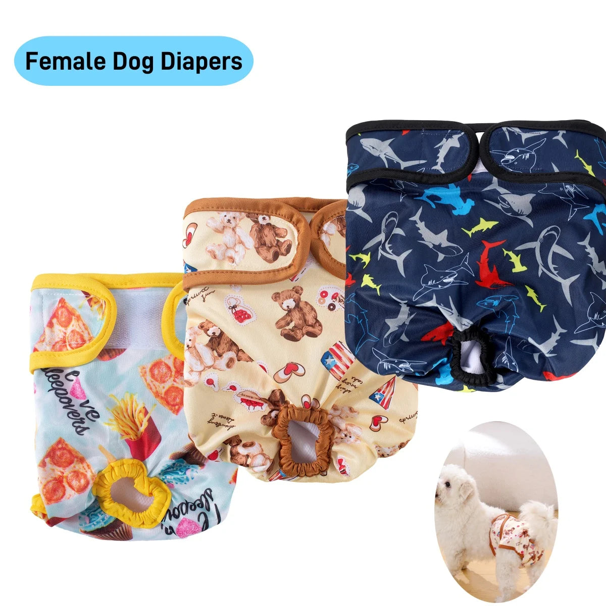 Washable Female Dog Diapers with Adjustable Fit