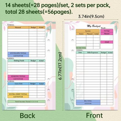 Practical Household Accessory – A6 Colorful Loose Leaf Notebook Refill – pp