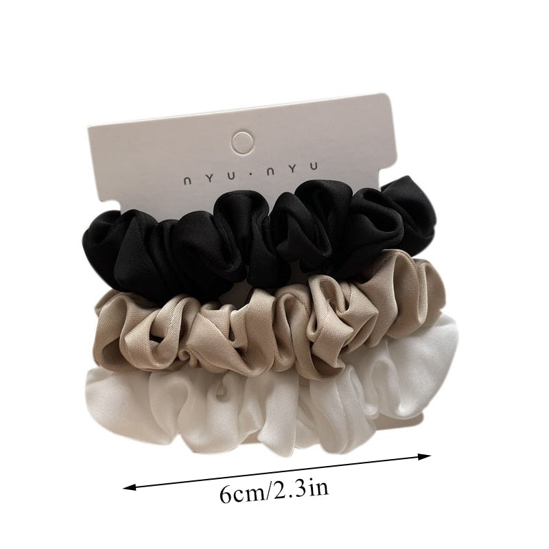 3Pcs/set Silk Satin Hair Rubber Bands