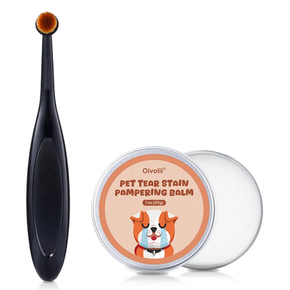 Pet Tear Stain Remover Balm with Applicator Brush