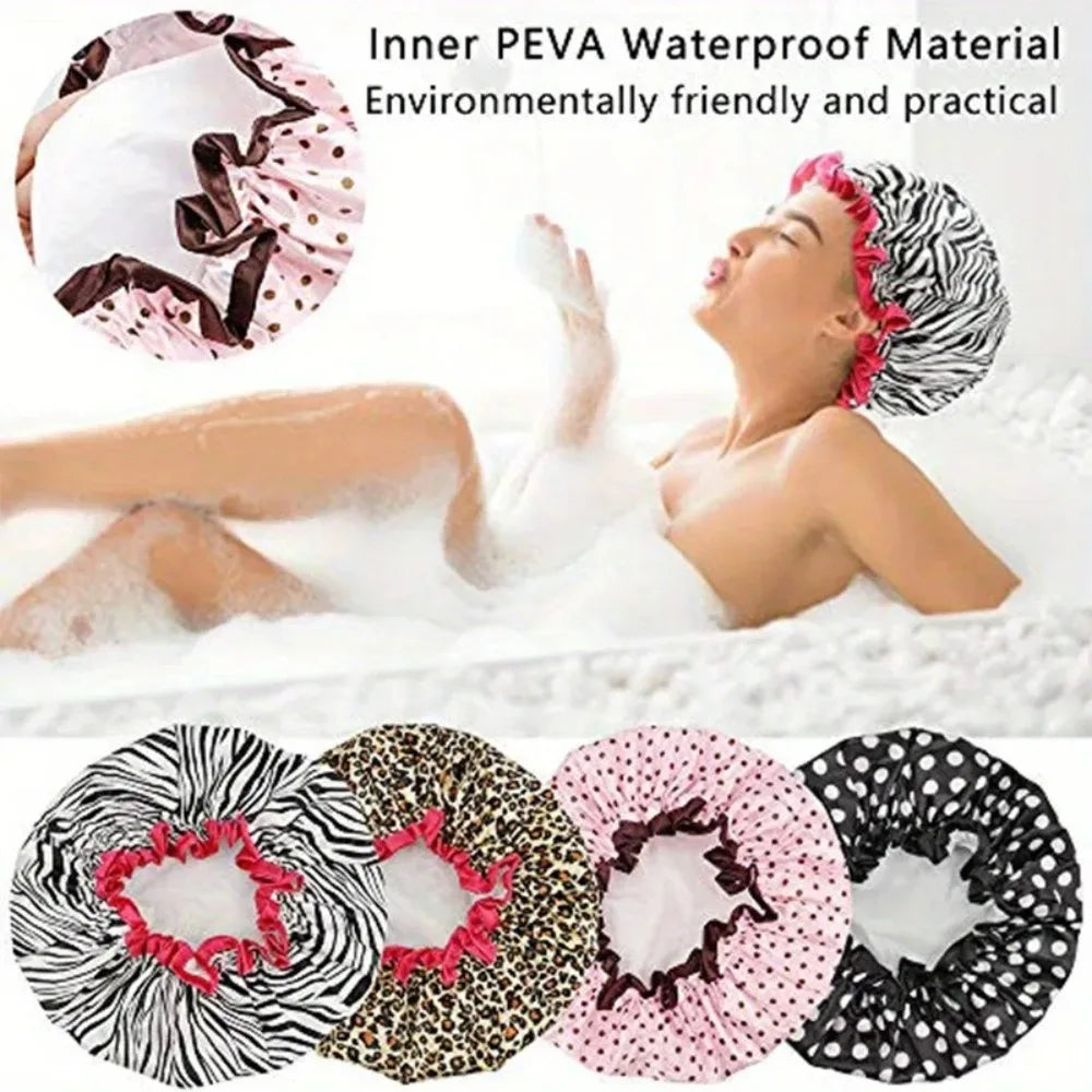 Waterproof Reusable Shower Cap for Women