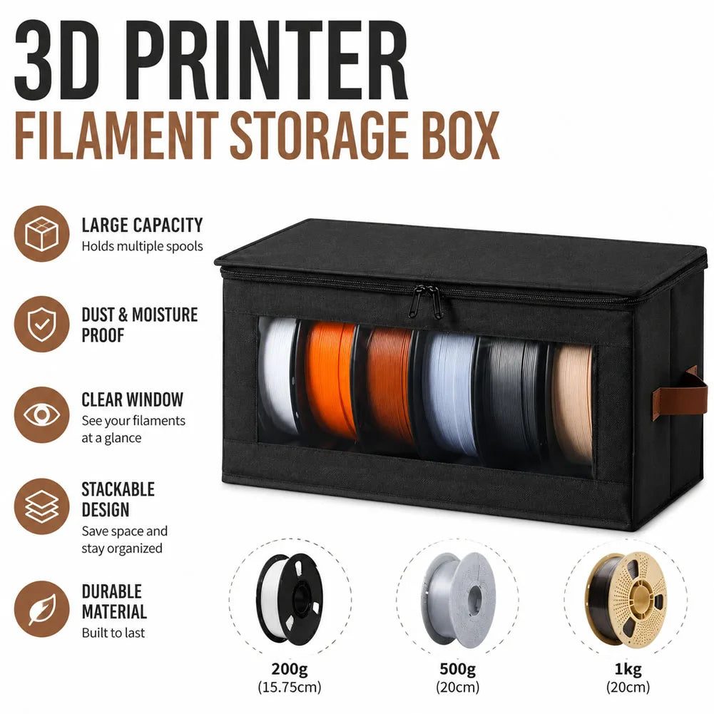 3D Printer Filament Storage Box with Visible Window