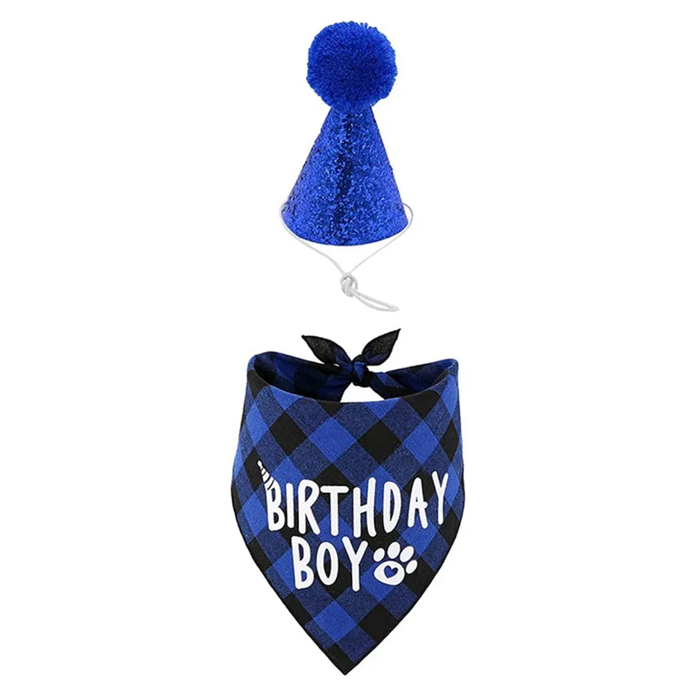 Dog Birthday Party Hat & Bandana Set