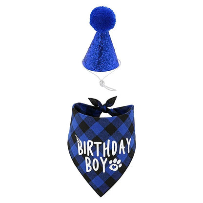 Dog Birthday Party Hat & Bandana Set