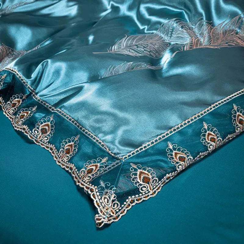 Jacquard Satin Soft Duvet Cover Set