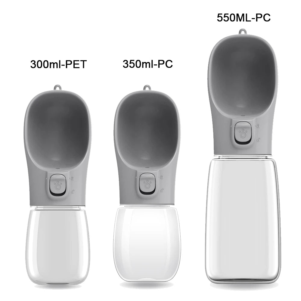 Leak-Proof Pet Water Bottle with Built-In Bowl