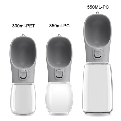 Leak-Proof Pet Water Bottle with Built-In Bowl