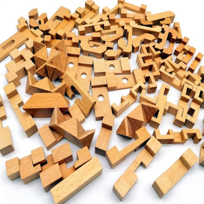 Wooden Kong Ming & Lu Ban Lock 3D Brain Teaser Puzzle